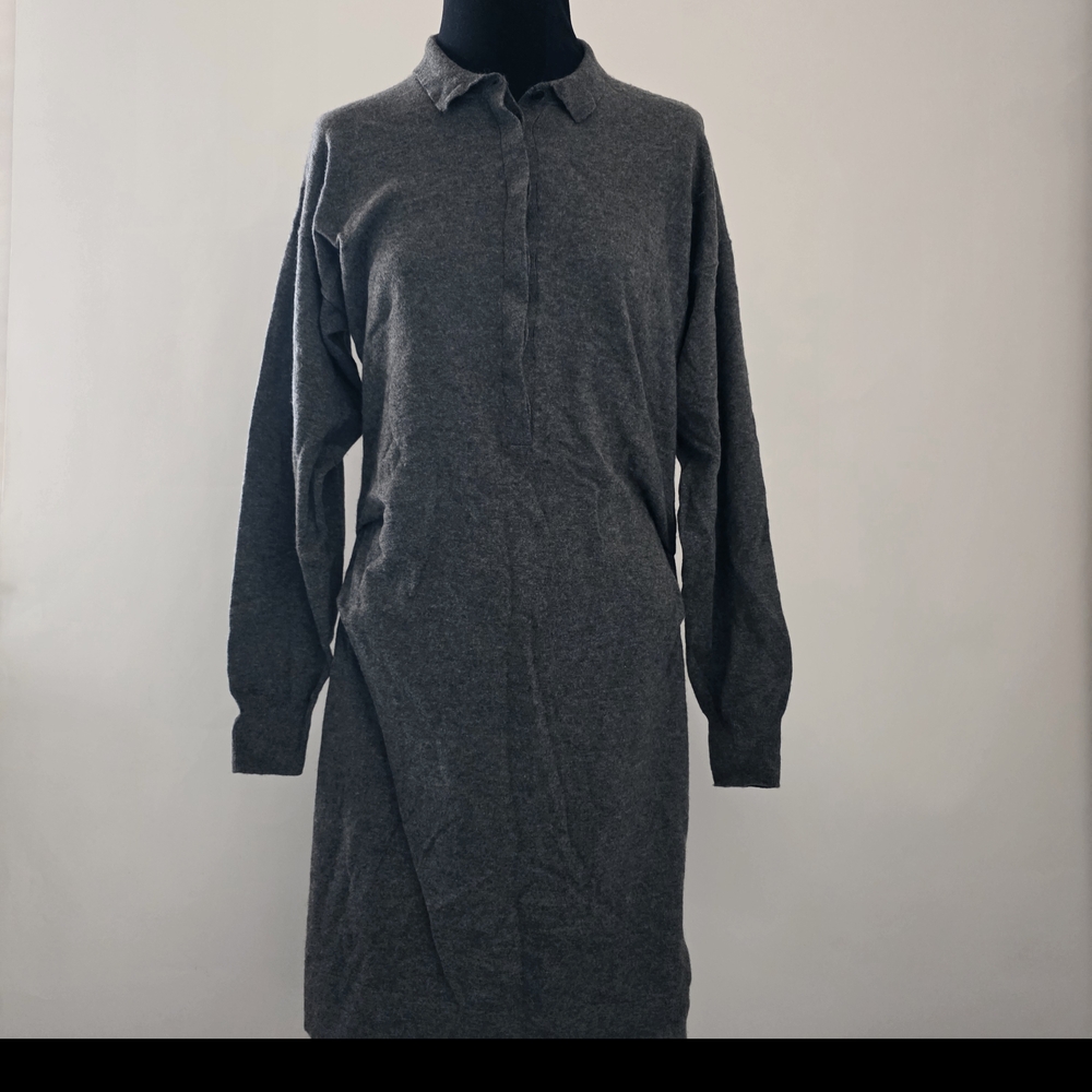 Burberry Brit Gray Knitwear Long Sleeve Dress